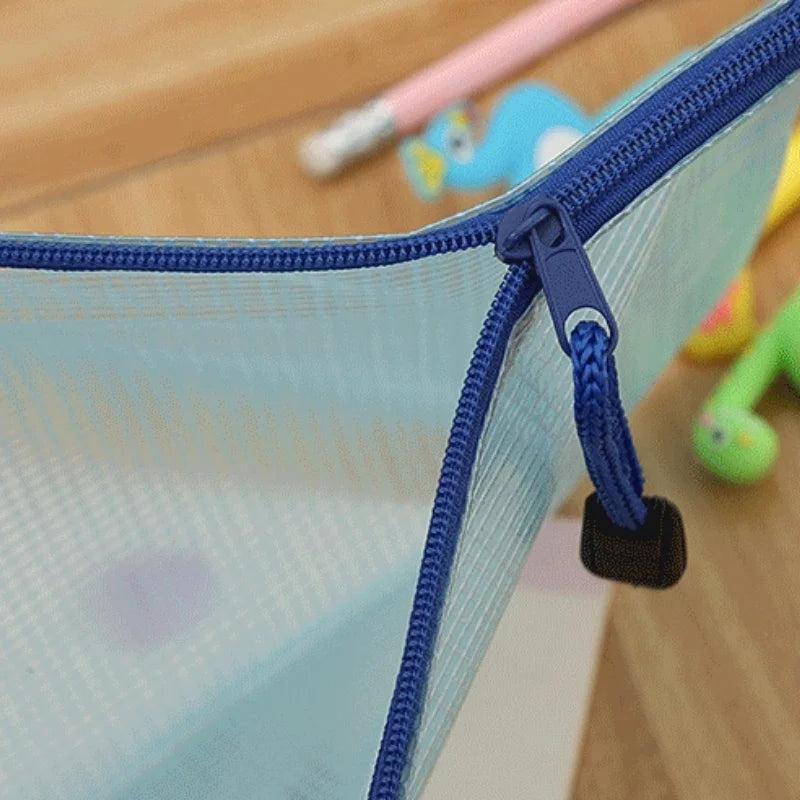 4PCS Stationery Storage Folder File Mesh Zipper Pouch A4 A5 A6 Document Bag Zip File Folders School Office Supplies