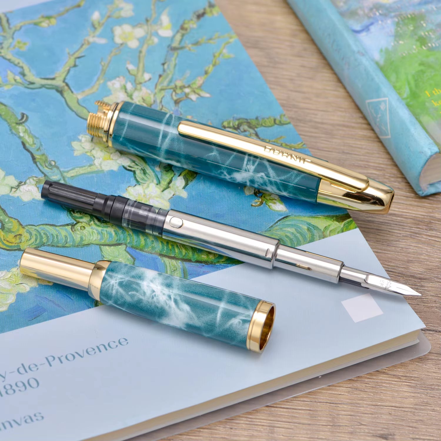 Jinhao 10 Retractable Press Fountain Pen EF/F/M Nib with Ink Converter Writing Gift Pen