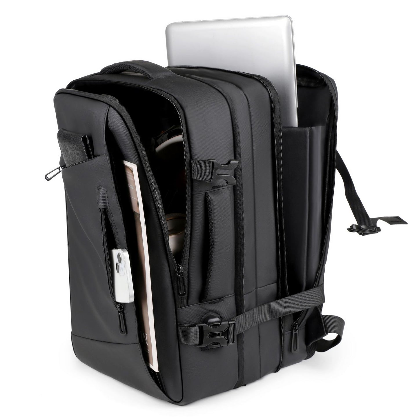Business backpack, backpack with expandable capacity for business trips, laptop bag for commuting, large capacity for men