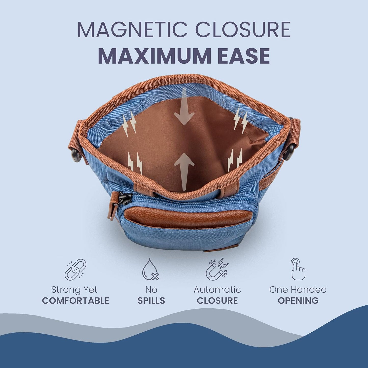 Dog Treat Pouch with Dog Clicker for Training - Hands-Free Dog Treat Bag with Magnetic Closure, Multi-Pocket Treat Pouches for Pet Training with Built-In Poop Bag Holder Pocket