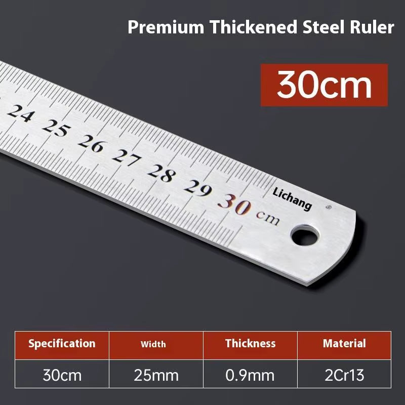 1Pcs 15/20/30/40/50/60100Cm Stainless Steel Metal Straight Ruler for Home School Precision Measuring Tool Drawing Tool Supplies
