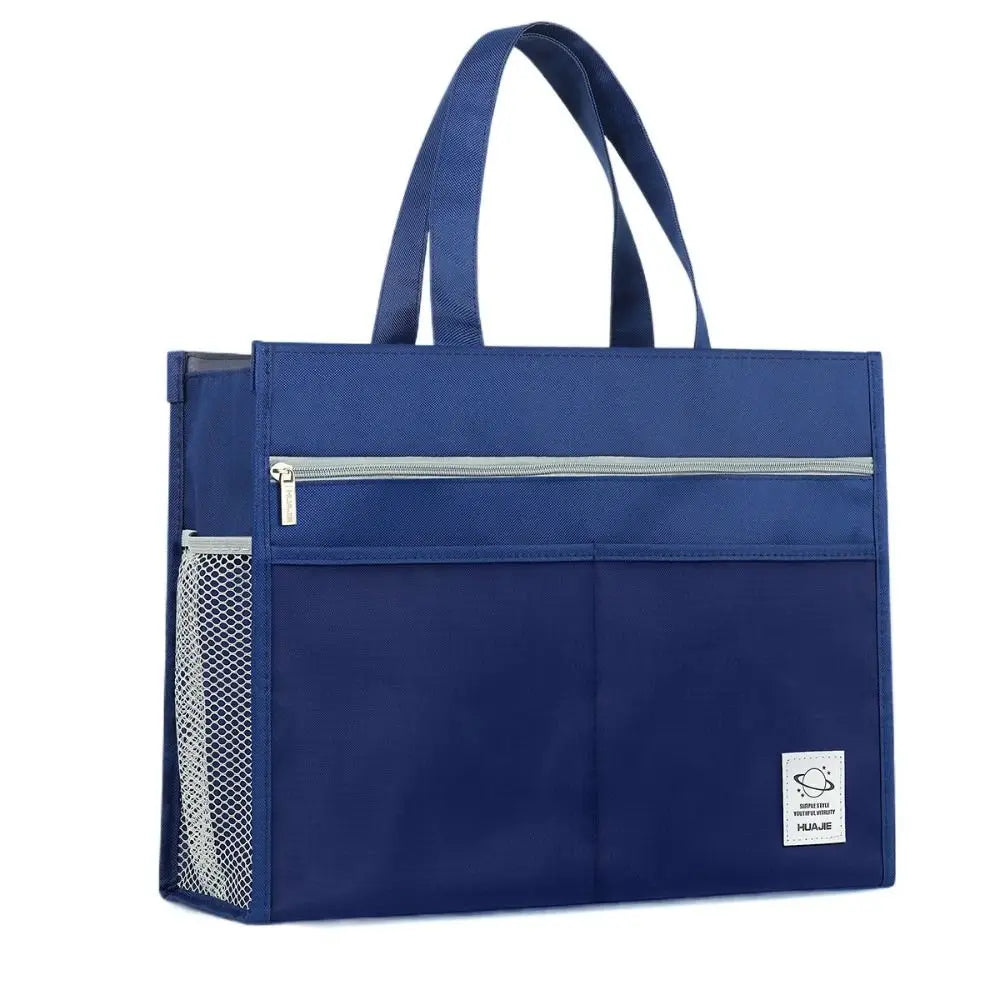 Multifunctional Thickened Oxford Handheld Book Bag Large Capacity Zipper Art Student Bag A3 8k File Bag School Office Supplies