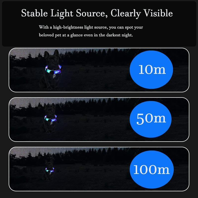 LED Dog Collar Light Rechargeable Color Changing Glow in the Dark Waterproof for Large Small Medium Dogs Halloween Cloak Photo Prop Black Friday Deals