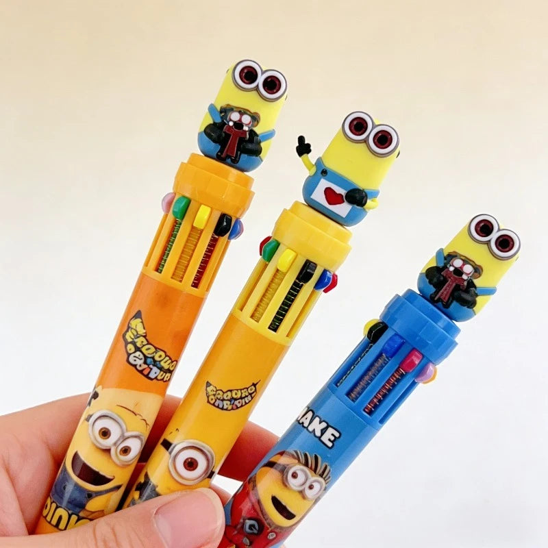 36pcs/set New Minions Anime10-Color Ballpoint Pen Despicable Me Cosplay Mark Hand-Held Pen 6 Styles Student Stationery Gift Toy