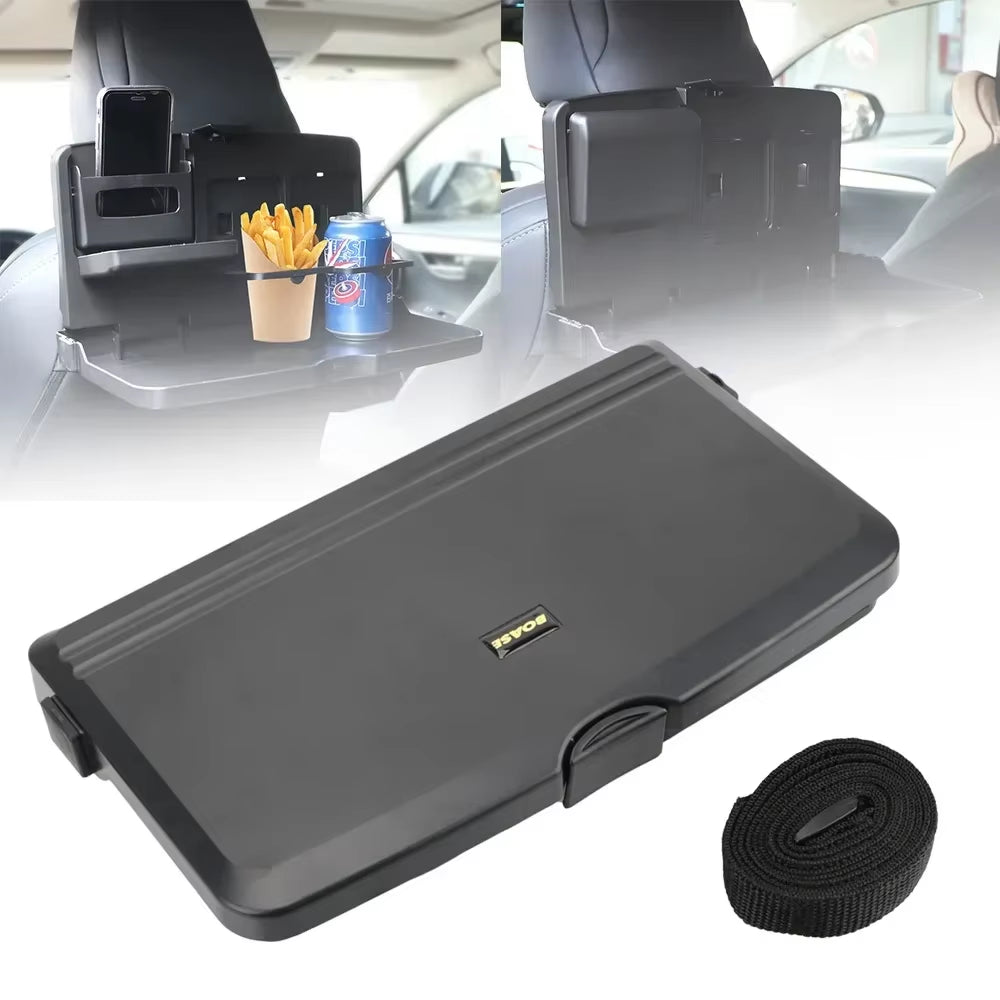 Car Back Seat Tray Auto Dining Folding Table Car Back Seat Food Tray Drink Cup Cell Phone Holder Shelf Car Interior Accessories