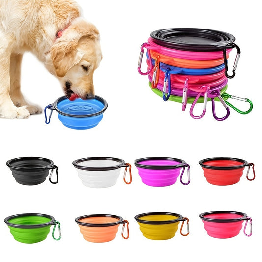 [Foldable Pet Bowl] Portable Foldable 350ml TPR Pet Bowl with Black Frame | Dog Food Dish for Outdoors