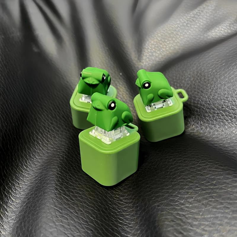 [Christmas Gift] Frog Croaking Keychain Realistic Soundfidget Toy with Ledlights, Durable ABS Build for Kids &Adults Stress Relief &FOCUS