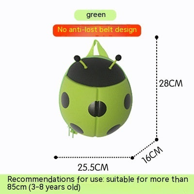 Cute Ladybug Kids Backpack – Cartoon Schoolbag for Children (Green, Orange, Red, Yellow)