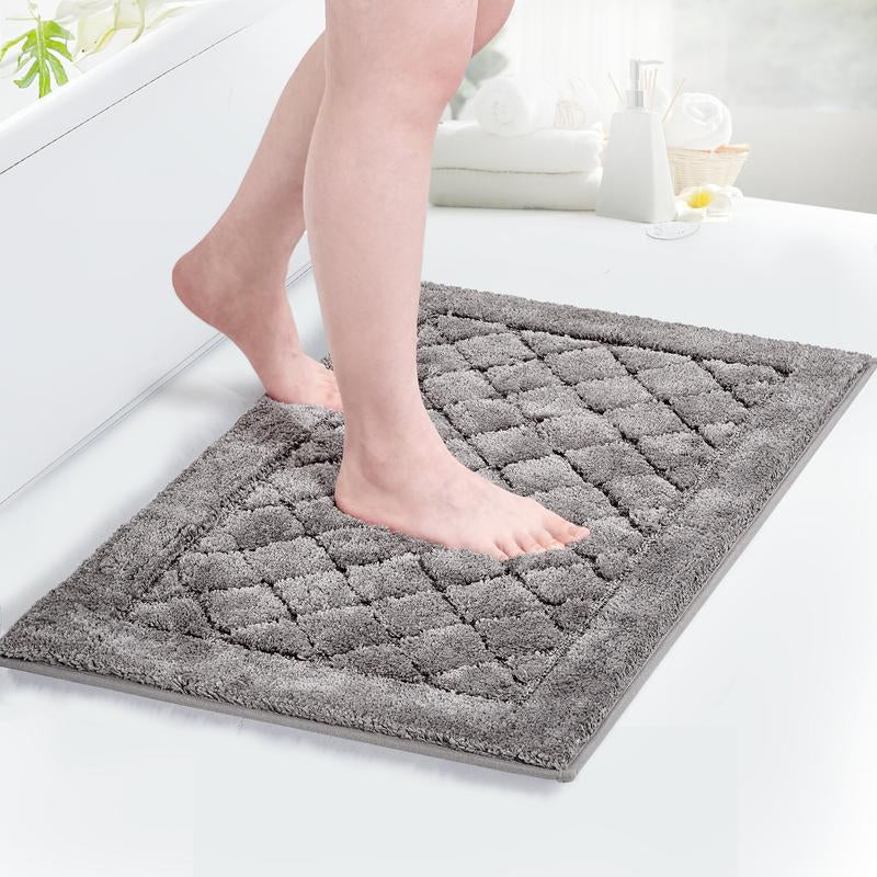 Deconovo Bath Rug (High-Density, Tufted Fibers), Extra Soft and Absorbent Shaggy Bathroom Mat Rugs, Machine Washable, Non-Slip Plush Carpet Runner for Tub, Shower and Bath Room, Suitable for Pet Mat