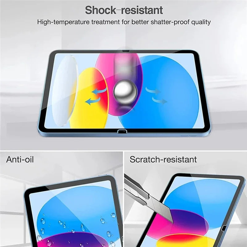 2PCS Glass Screen Protector Tablet Case Ipad 10Th Generation 11Th 10.9 Inch 2025 Ipad A16 A3354 A3355 A2696 A2757 Gen Cover