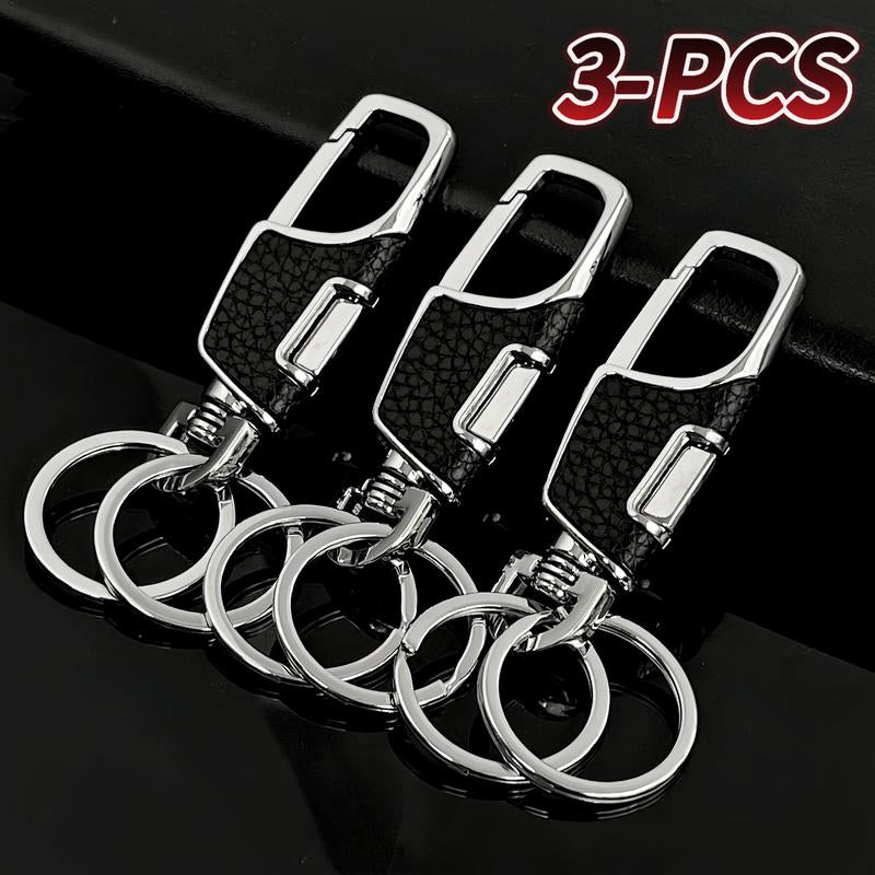 3-Pcs Stainless Steel Keychain with Detachable Key Rings,Car Keys Keychains, Parking Keys Practical Stylish Accessory for Men Women