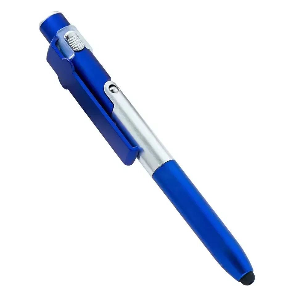 4-in-1 Multifunctional Folding Phone Holder Ballpoint Pen Built-in Night Light Portable Writing Stationery Multi Tool Supplies