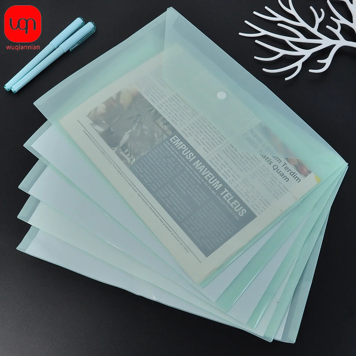 A4 Transparent File Bag Folder Plastic Envelopes Clear File Folders Document Organizers With Snap Button School Office Supplies