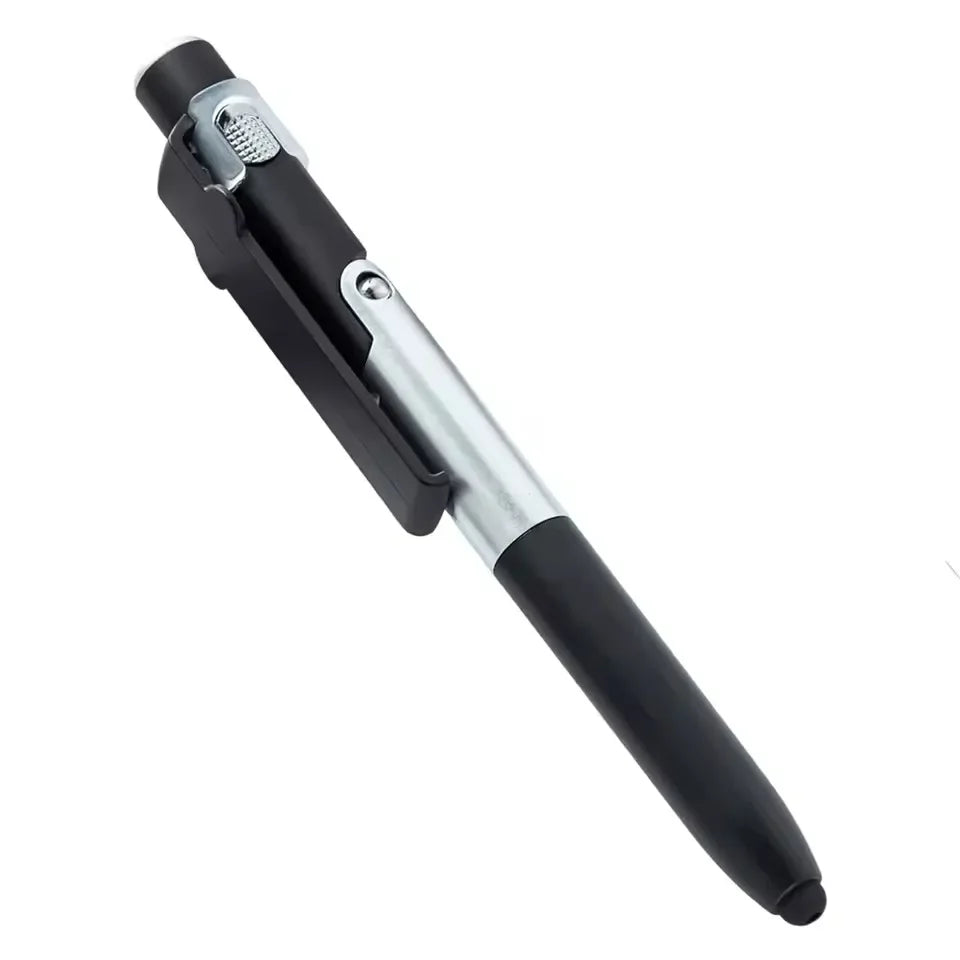 4-in-1 Multifunctional Folding Phone Holder Ballpoint Pen Built-in Night Light Portable Writing Stationery Multi Tool Supplies