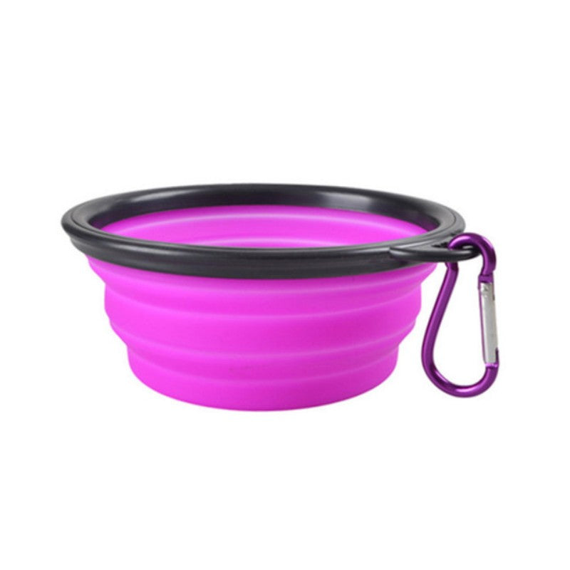 [Foldable Pet Bowl] Portable Foldable 350ml TPR Pet Bowl with Black Frame | Dog Food Dish for Outdoors