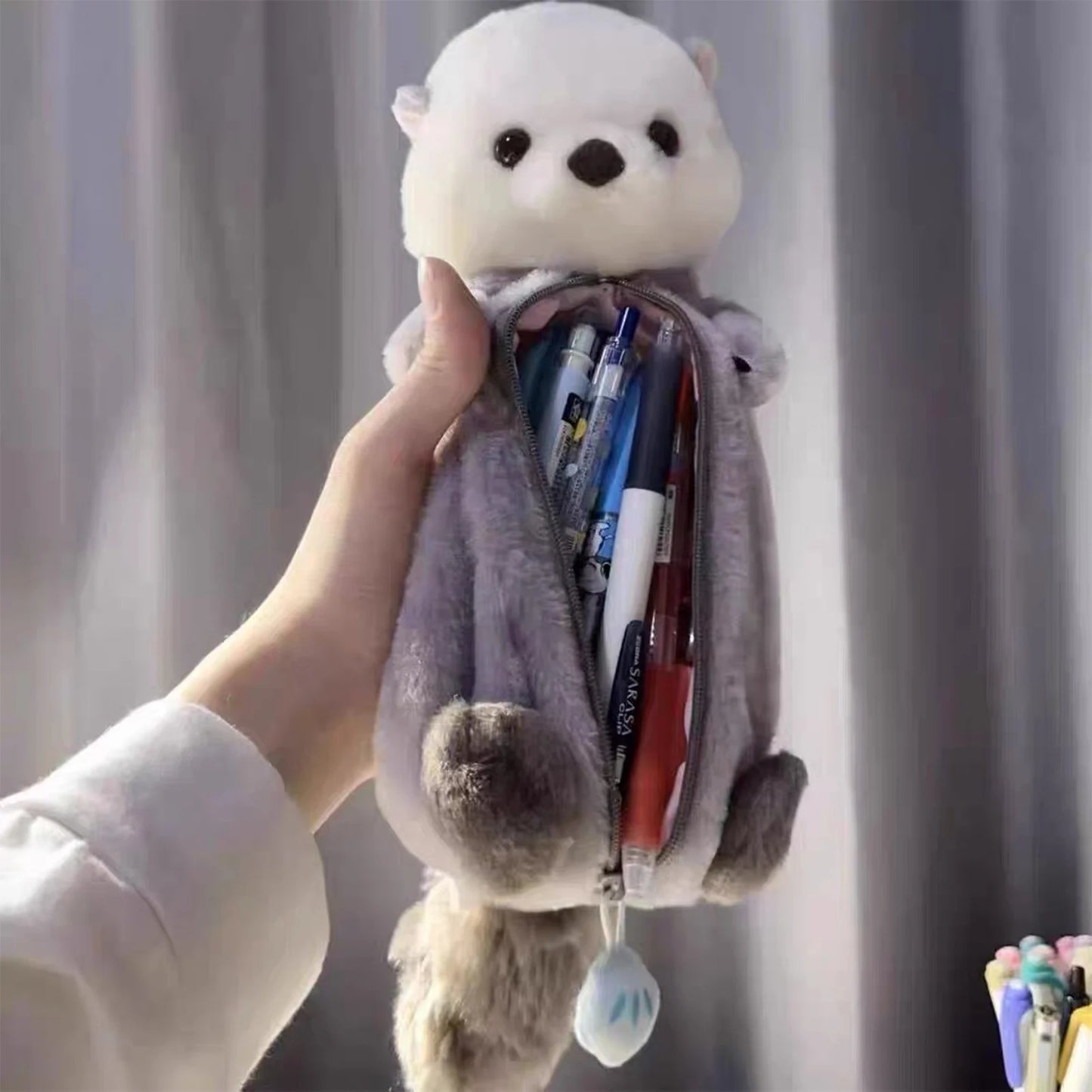 Creative Plush Toy Pencil Case Soft Cute Stress Relief Ins Style Kawaii Stationery Bag for Kids School Supplies