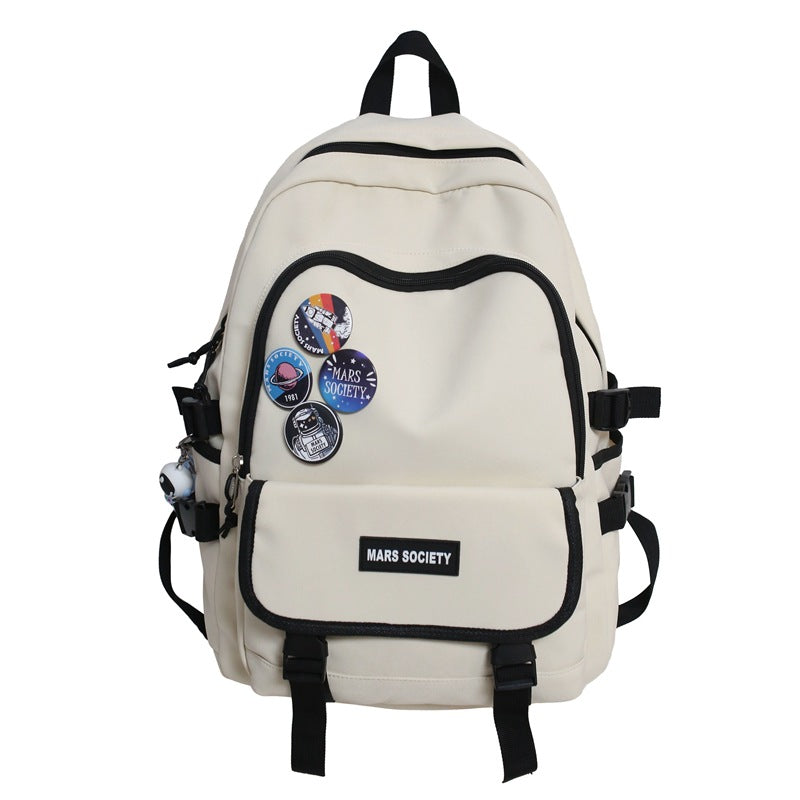 Mars Society Nylon Backpack – College & High School Students | Large Capacity, Astronaut Badge