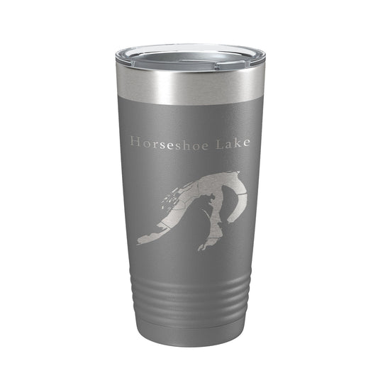 Horseshoe Lake Map Tumbler Travel Mug Insulated Laser Engraved Coffee Cup St. Louis Illinois 20 oz