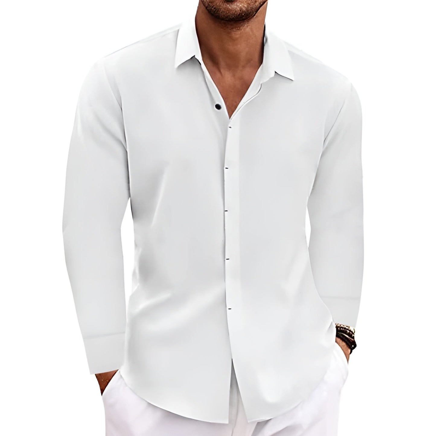 Long Sleeve T-shirt Undershirt Solid Color Long Sleeve Cotton Linen Shirt Men - Regalo ShopShirtCJCJDS204515309IRWhiteLLong Sleeve T-shirt Undershirt Solid Color Long Sleeve Cotton Linen Shirt Men