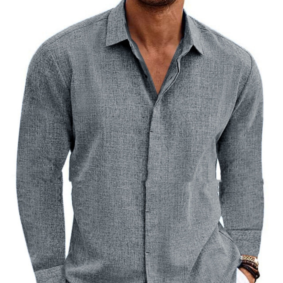 Long Sleeve T-shirt Undershirt Solid Color Long Sleeve Cotton Linen Shirt Men - Regalo ShopShirtCJCJDS204515327AZGrayLLong Sleeve T-shirt Undershirt Solid Color Long Sleeve Cotton Linen Shirt Men