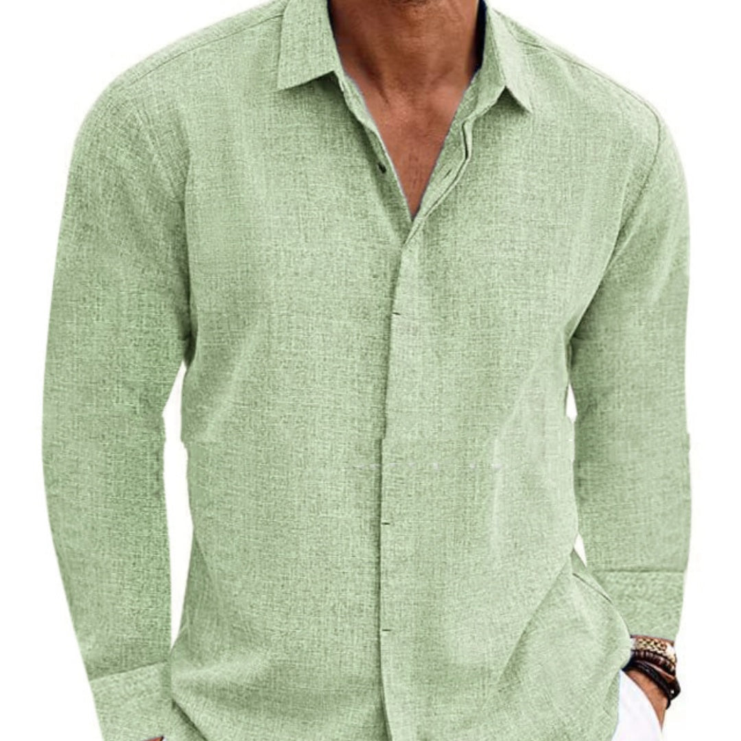 Long Sleeve T-shirt Undershirt Solid Color Long Sleeve Cotton Linen Shirt Men - Regalo ShopShirtCJCJDS204515333GTGreenLLong Sleeve T-shirt Undershirt Solid Color Long Sleeve Cotton Linen Shirt Men