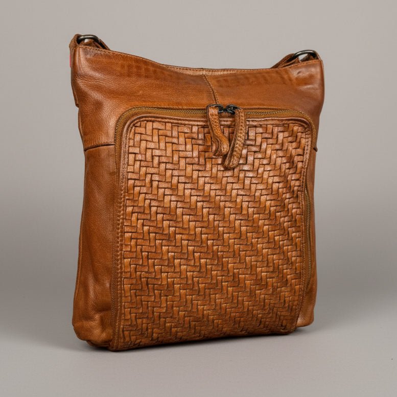 MET Cow Leather Crossbody Bag with Woven Front - Regalo ShopHandbags & PursesBoutique of Leathers/Open Road401671045907CognacMET Cow Leather Crossbody Bag with Woven Front